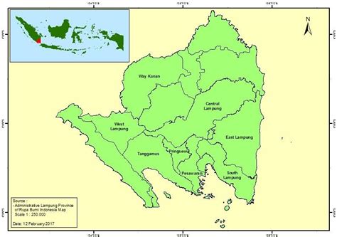 Populer Lampung Province Map, Sablon Satuan