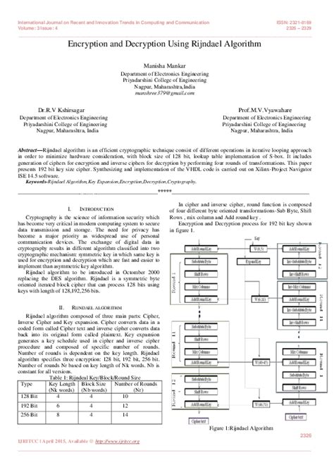 (PDF) Encryption and Decryption Using Rijndael Algorithm ...