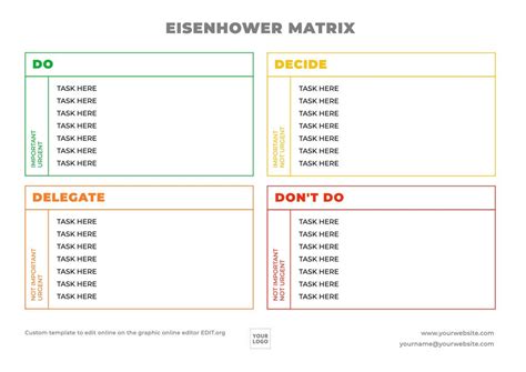 Free Eisenhower Matrix Template Excel