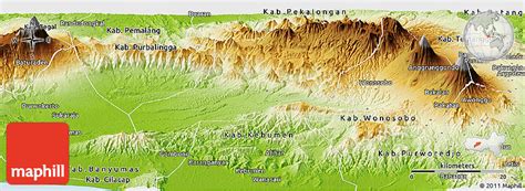 Physical Panoramic Map of Kab. Banjarnegara