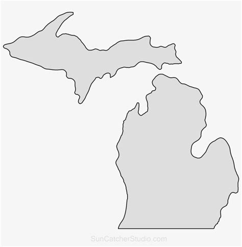 Printable Outline Map Of Michigan