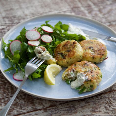 Smoked fish cakes with lemon caper mayo - Nadia Lim