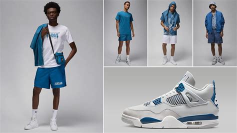 Air Jordan 4 Military Blue 2024 Outfits Shirts Hats Clothing