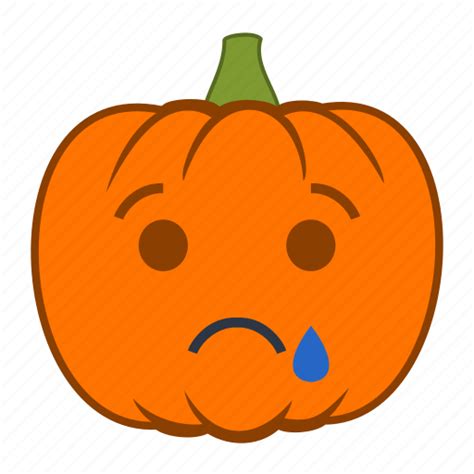 Emoji, emotion, halloween, holiday, pumpkin, sad, tear icon - Download on Iconfinder