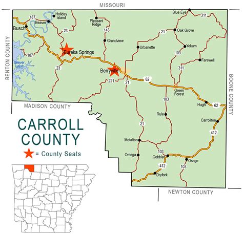 zz Carroll County Map - Encyclopedia of Arkansas