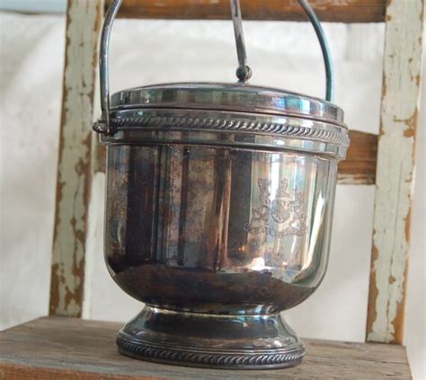 Vintage Silverplate Engraved Ice Bucket with Insulation