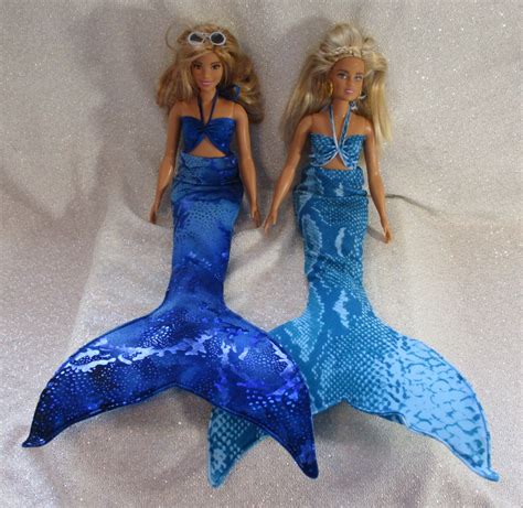 Mermaid Tail Sets for Curvey Barbie Type Dolls Handmade - Etsy