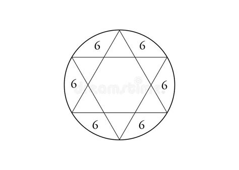 Kabbalistic Tetragram, Star of Solomon with Number of the Devil, Hexagram. Sign Was Used by ...