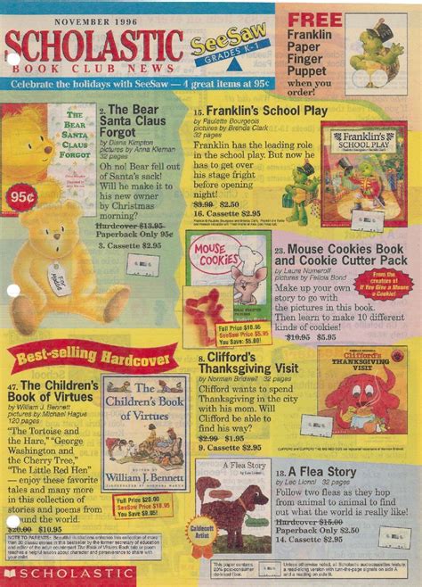 Scholastic Book Club Flyer : r/nostalgia