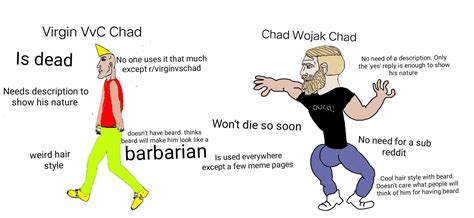 Virgin VvC Chad vs Chad Wojak Chad : r/virginvschad