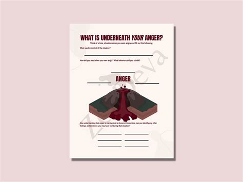 Anger Volcano Handout and Worksheet Therapy Tool, Aid - Etsy