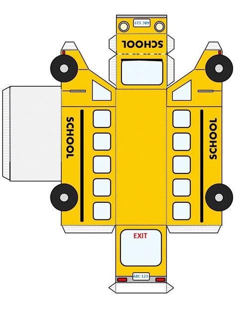 Printable 3D Paper Bus Template