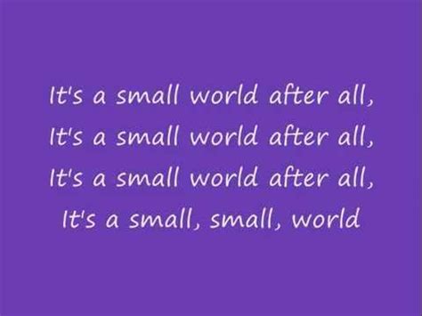 It's A Small World After All Lyrics - YouTube