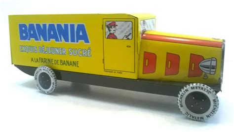 VINTAGE BANANIA TIN Toy Box Truck Advertising Michelin Tires Made In Italy 13" $70.00 - PicClick