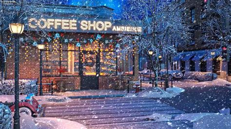 Snow Night Jazz with Winter Coffee Shop Ambience with Relaxing Jazz Music For Sleep, Work, Study ...