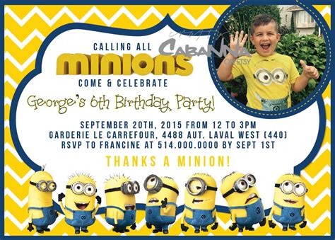 Minions Birthday Party Invitation - Etsy