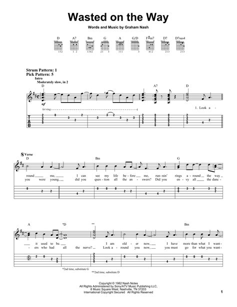 Wasted On The Way by Crosby, Stills & Nash - Easy Guitar Tab - Guitar Instructor