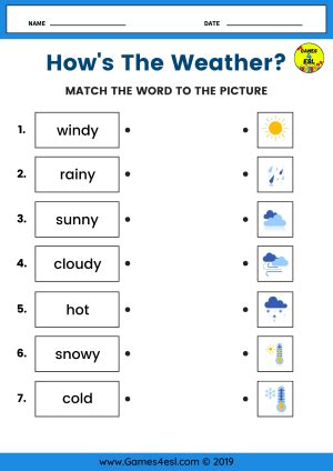 Weather Worksheets | Games4esl