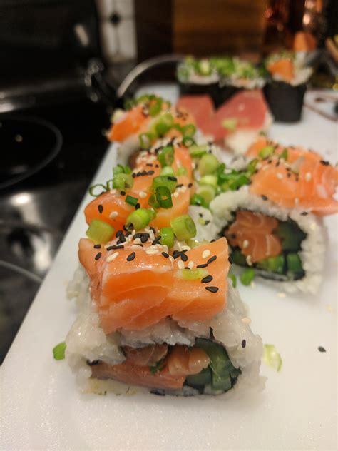 [homemade] Salmon topped with Salmon Sushi! : r/food