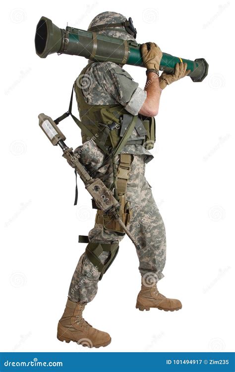 US ARMY Soldier with AT4 Rocket Launcher Stock Image - Image of grenade ...