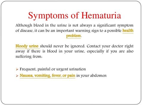 Hematuria (Blood in the urine): Symptoms, causes, diagnosis and treat…