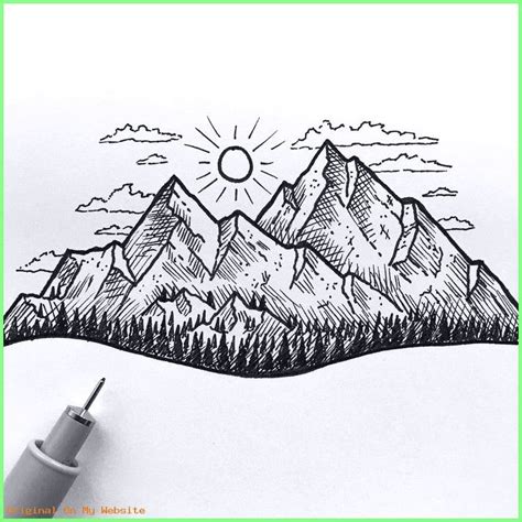 Art Sketches Easy - Drawing mountain landscape | Mountain drawing, Nature drawing, Drawings