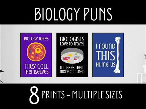 Biology Puns, Science Classroom Decor, Middle School Science Posters, High School Biology Prints ...