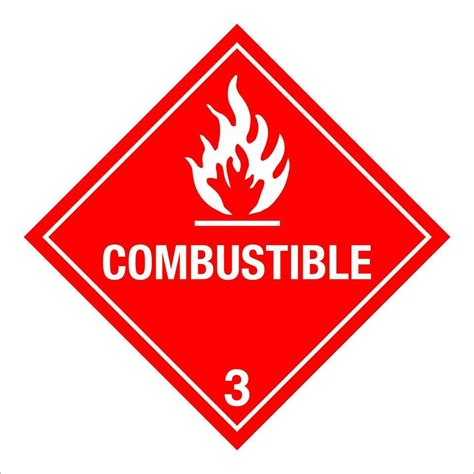 Class 3 Hazardous HAZMAT Material Label IATA Transportation Combustible ...