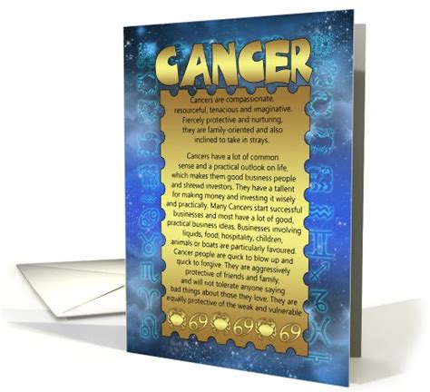 Cancer Birthday Card - Zodiac Birthday Card - Cancer card (762110)