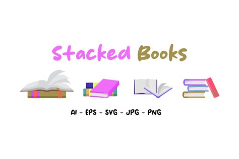 Stacked Books Graphic by Fauzia Studio · Creative Fabrica