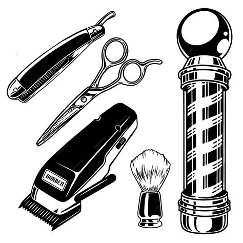 Barber Tools Vector Clipart