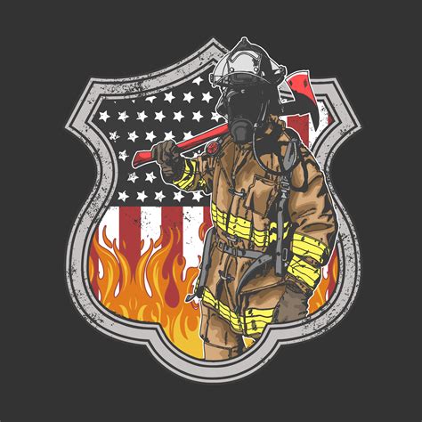 American Firefighter Badge Design 1059946 Vector Art at Vecteezy
