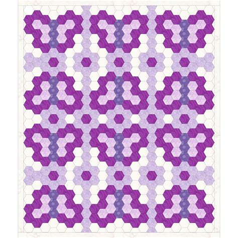 Free Purple hexagon quilt idea, with flowers&butterfly, design by Dorte Rasmussen Denmark ...