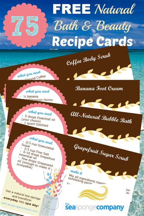 *Expired* Free Natural Bath & Beauty Recipe Cards plus 20% off The Sea ...