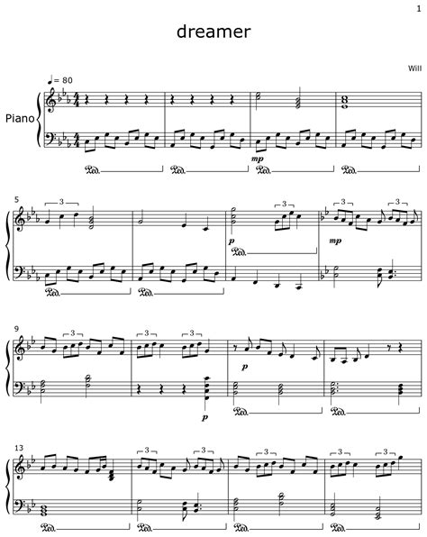 dreamer - Sheet music for Piano