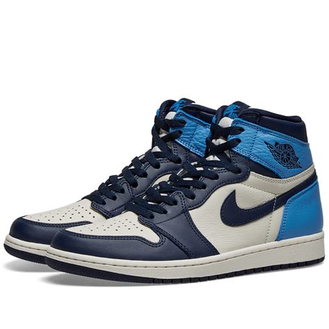 Air Jordan 1 Retro High OG Sail, Obsidian & Blue | END. (US)