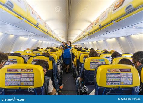 Ryanair Jet Airplanes Interior View. Editorial Image - Image of luggage, biggest: 42835490