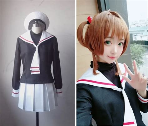 New Anime Cardcaptor Sakura Kinomoto Sakura Cosplay Costume School ...