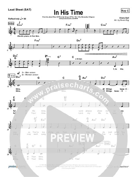 In His Time Sheet Music PDF (Maranatha Singers) - PraiseCharts