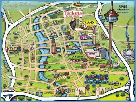 San Antonio Map Tourist Attractions - TravelsFinders.Com