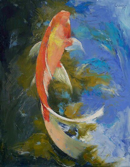 "Butterfly Koi Painting" by Michael Creese | Redbubble