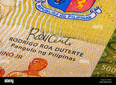 Front side of 500 peso bill of the Philippines. 500 Philippine Peso ...