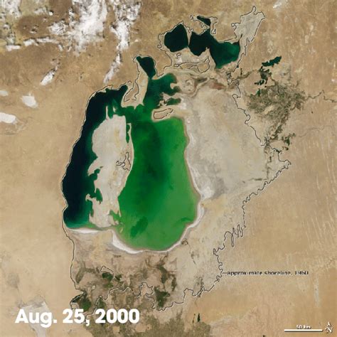 Satellite photos show one of the world's largest lakes disappearing ...