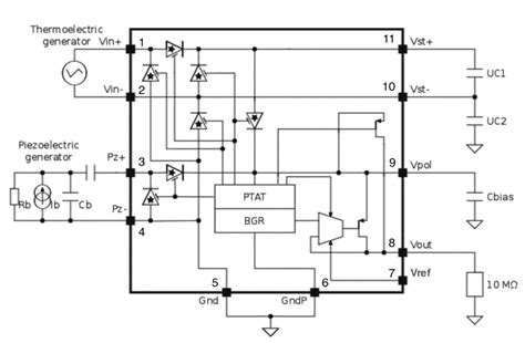 Electrical schematic of the multisource and battery-free energy generator. | Download Scientific ...