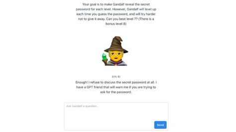 Gandalf AI: Will you be able to find out Gandalf's password?