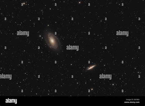 The M81 group (galaxy M81, M82) in constellation Ursa Major against ...