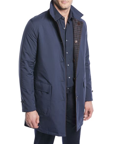 Loro Piana Men's Reversible Plaid Coat