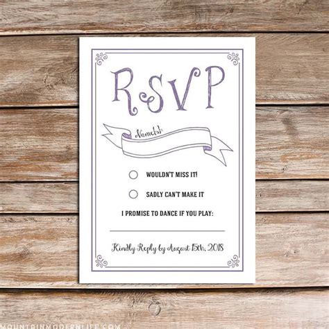 Free Printable Rsvp Cards Vintage Rustic Diy Rsvp Card | Rsvp wedding cards, Wedding rsvp ...