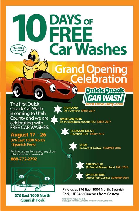 Quick Quack Car Wash Celebrates Grand Opening Of The First Of Ten Utah County Locations With Ten ...