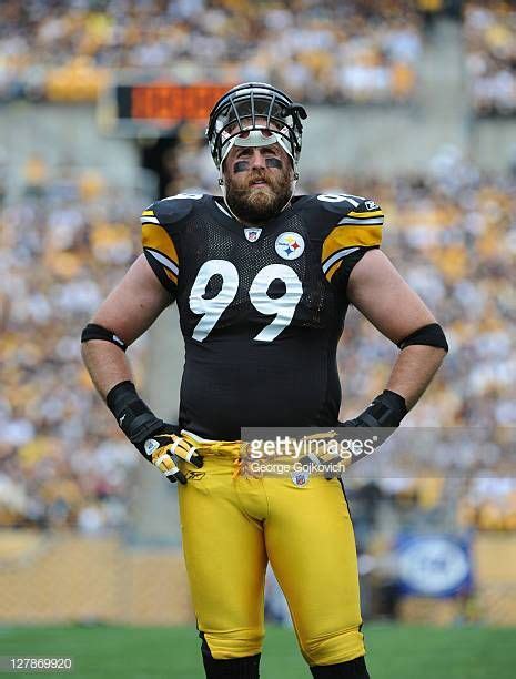 Defensive lineman Brett Keisel of the Pittsburgh Steelers looks on... | Pittsburgh steelers ...